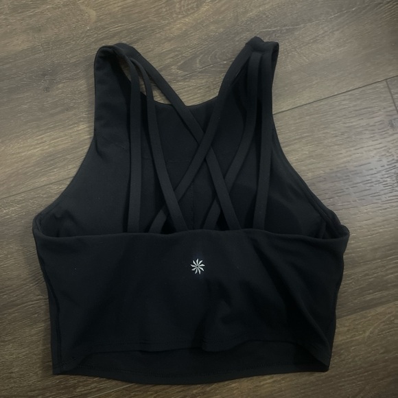 Athleta Black Longline Conscious Strappy Crop Bra - Picture 4 of 5